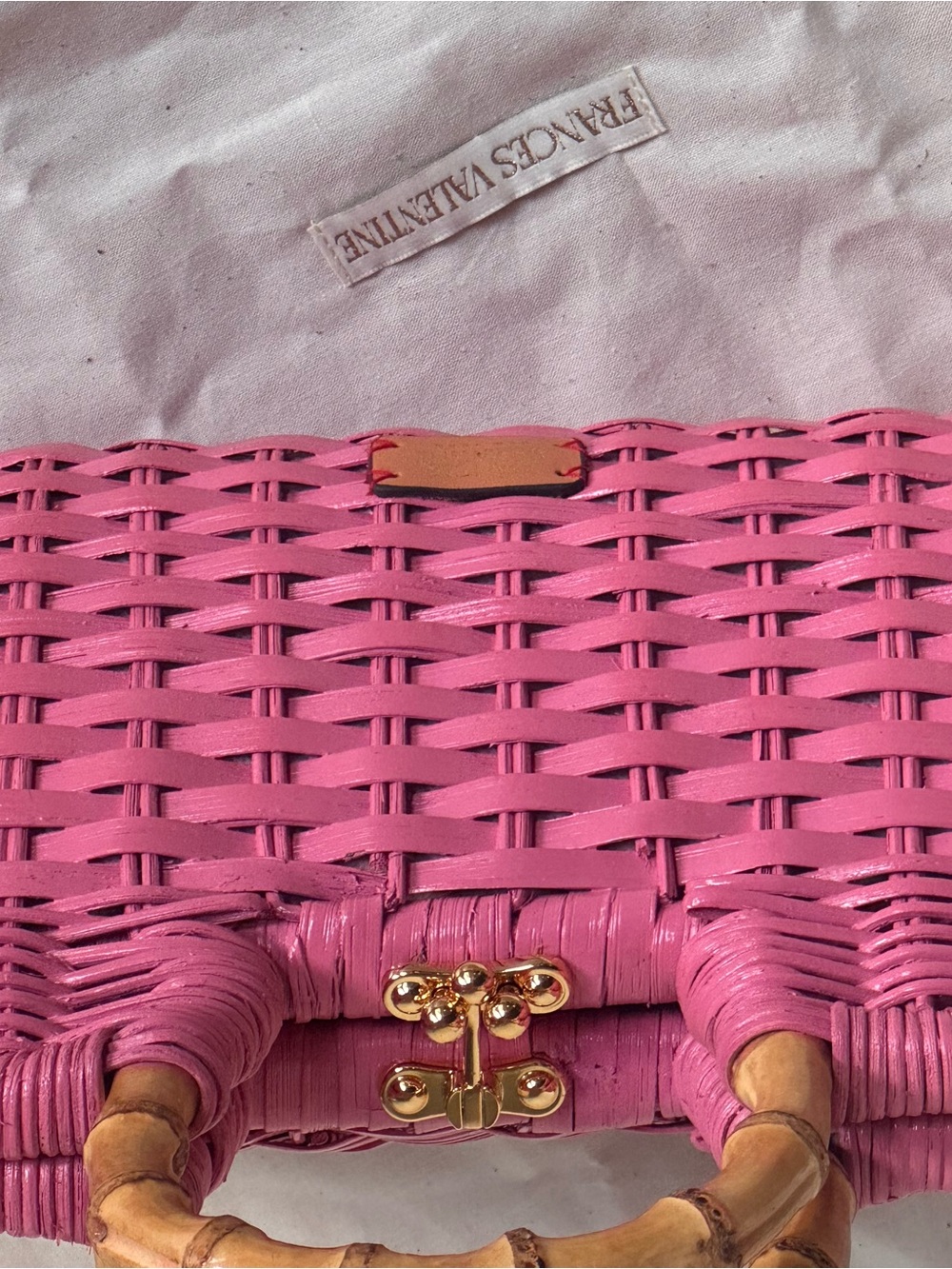 Frances Valentine Buzzy Basket Bag
Handbag with Bamboo Top Handles - Picture 11 of 12